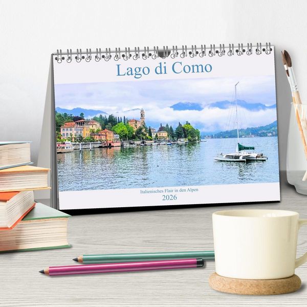 Produktbild: Lago di Como - Italienisches Flair in den Alpen (Tischkalender 2026 DIN A5 quer), CALVENDO Monatskalender