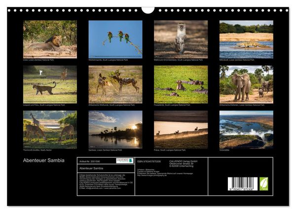 Produktbild: Abenteuer Sambia (Wandkalender 2026 DIN A3 quer), CALVENDO Monatskalender