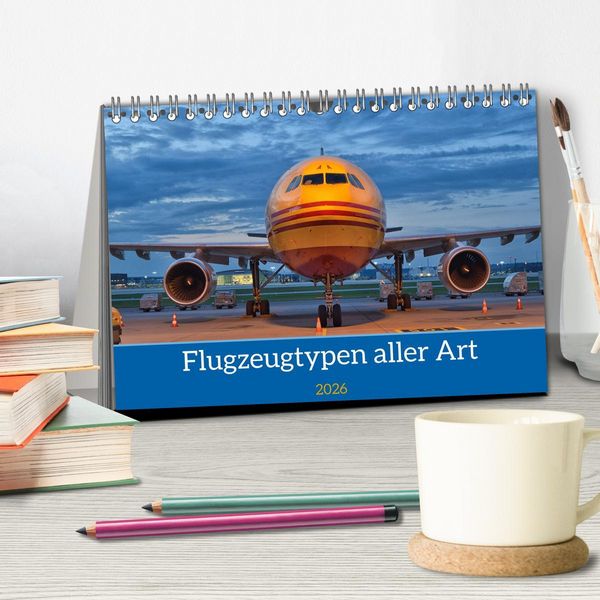 Produktbild: Flugzeuge aller Art (Tischkalender 2026 DIN A5 quer), CALVENDO Monatskalender