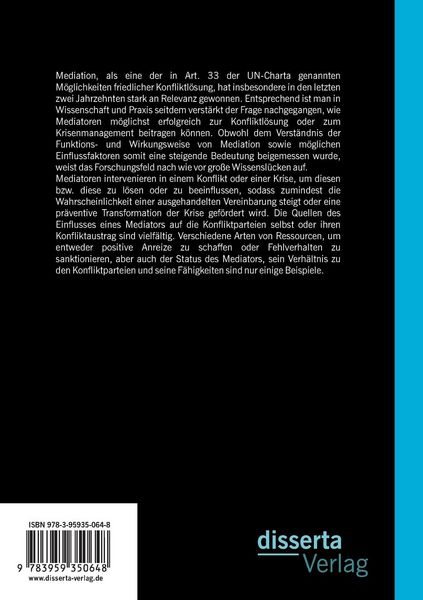 Produktbild: Die Mediationsstile im Zypernkonflikt: Die Relevanz von Kontext, Mandat und Mediator