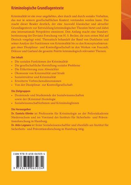 Produktbild: Kriminologische Grundlagentexte
