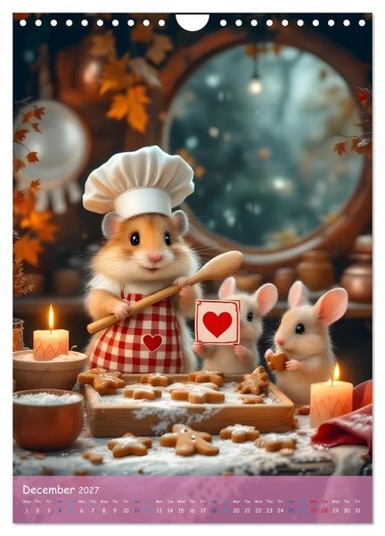 Produktbild: Cute Hamsters - For Kids - (Wall Calendar 2027 DIN A4 portrait), CALVENDO 12 Month Wall Calendar