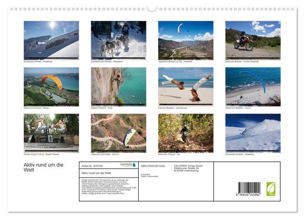 Produktbild: Aktiv rund um die Welt (hochwertiger Premium Wandkalender 2026 DIN A2 quer), Kunstdruck in Hochglanz