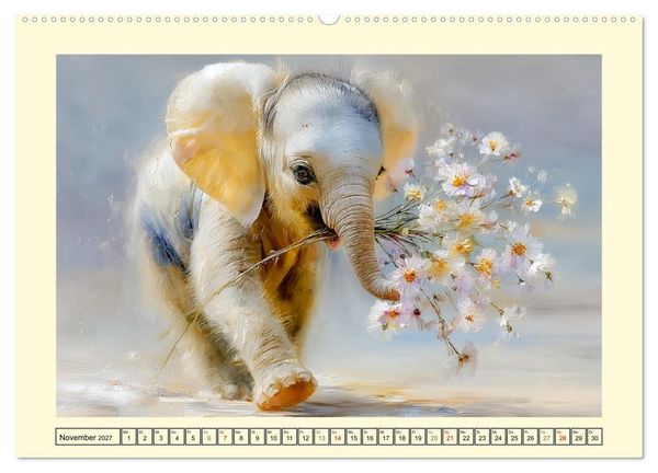 Produktbild: Sommertr&auml;ume. Elefantenkinder am Meer (Wandkalender 2027 DIN A2 quer), CALVENDO Monatskalender