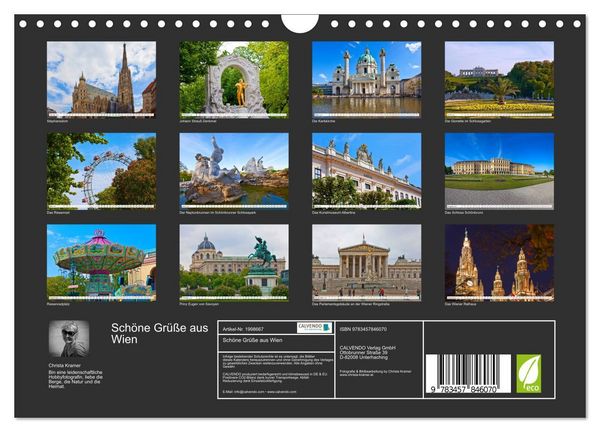 Produktbild: Sch&ouml;ne Gr&uuml;&szlig;e aus Wien (Wandkalender 2026 DIN A4 quer), CALVENDO Monatskalender