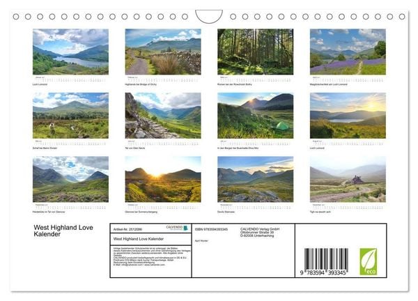 Produktbild: West Highland Love Kalender (Wandkalender 2027 DIN A4 quer), CALVENDO Monatskalender