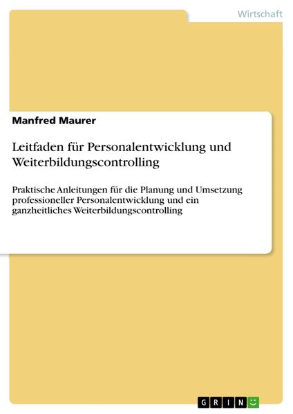 Produktbild: Leitfaden f&uuml;r Personalentwicklung und Weiterbildungscontrolling