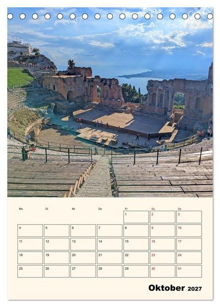 Produktbild: Taormina - &Auml;tna, Meer und antike Steine (Tischkalender 2027 DIN A5 hoch), CALVENDO Monatskalender