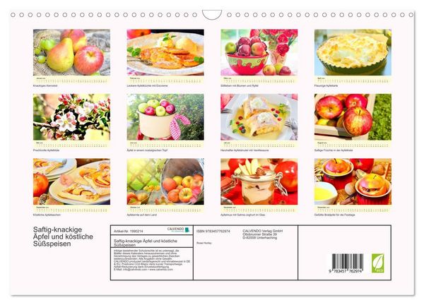 Produktbild: Saftig-knackige &Auml;pfel und k&ouml;stliche S&uuml;&szlig;speisen (Wandkalender 2026 DIN A3 quer), CALVENDO Monatskalender