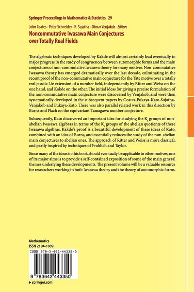 Produktbild: Noncommutative Iwasawa Main Conjectures over Totally Real Fields