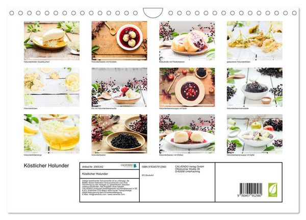 Produktbild: K&ouml;stlicher Holunder (Wandkalender 2026 DIN A4 quer), CALVENDO Monatskalender