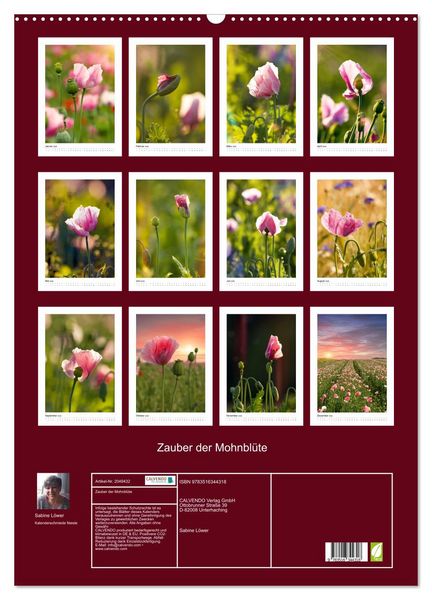 Produktbild: Zauber der Mohnbl&uuml;te (Wandkalender 2026 DIN A2 hoch), CALVENDO Monatskalender