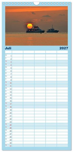 Produktbild: Familienplaner 2027 - Malediven - die Sehnsucht nach dem Paradies mit 5 Spalten (Wandkalender, 21 x 45 cm) CALVENDO