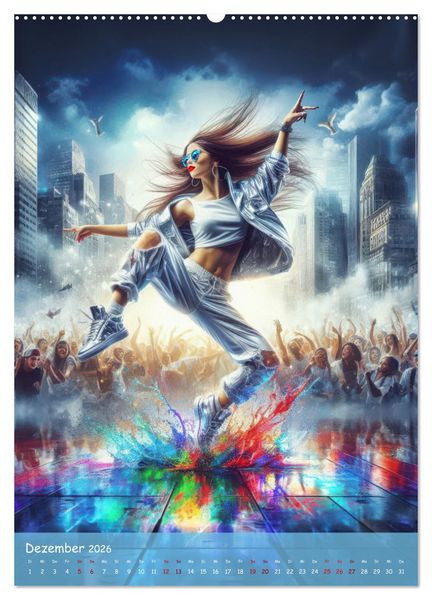 Produktbild: Rhythmus in Farben - Dynamische Hip-Hop-T&auml;nzer (Wandkalender 2026 DIN A2 hoch), CALVENDO Monatskalender
