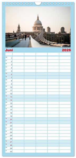 Produktbild: Familienplaner 2026 - London - Die faszinierende Hauptstadt Englands. mit 5 Spalten (Wandkalender, 21 x 45 cm) CALVENDO