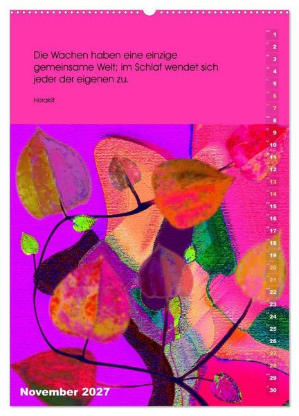 Produktbild: Philosophische Inspirationen Wandkalender 2027 (Wandkalender 2027 DIN A2 hoch), CALVENDO Monatskalender