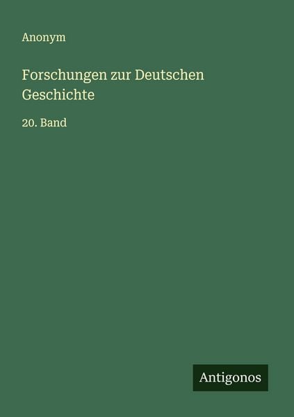 Produktbild: Forschungen zur Deutschen Geschichte