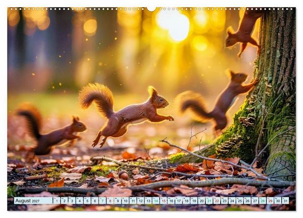 Produktbild: M&auml;rchenhafte Eichh&ouml;rnchen (hochwertiger Premium Wandkalender 2027 DIN A2 quer), Kunstdruck in Hochglanz