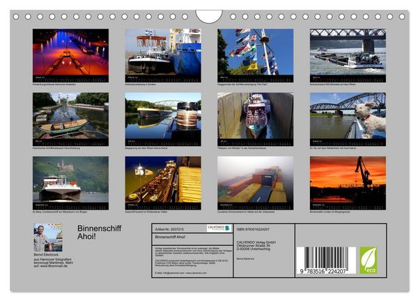 Produktbild: Binnenschiff Ahoi! (Wandkalender 2026 DIN A4 quer), CALVENDO Monatskalender
