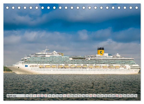 Produktbild: Kreuzfahrtschiffe 2026 (Tischkalender 2026 DIN A5 quer), CALVENDO Monatskalender