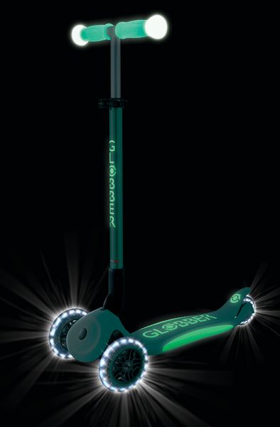Produktbild: GLOBBER ELITE GLOW LIGHTS dunkelmint, mit Leuchtrollen und Glow-Effekt