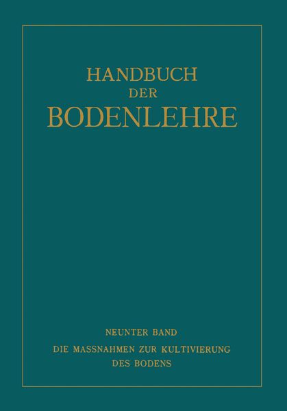 Produktbild: Die Massnahmen ƶur Kultivierung des Bodens