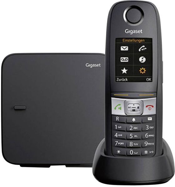 Gigaset E630 DECT, GAP Schnurloses Telefon analog Outdoor, Taschenlampe, Headsetanschluss Schwarz