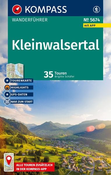 KOMPASS Wanderführer Kleinwalsertal, 35 Touren mit Extra-Tourenkarte, Taschenbuch von Brigitte Schäfer, Kompass-Karten, 9783991544258