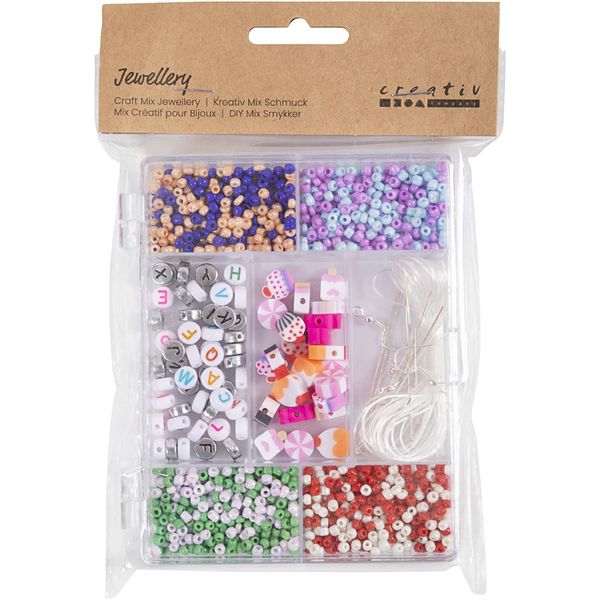 Produktbild: Creativ Company DIY Sets Beads Kreativ Mix Schmuck, Pastellfarben, S&uuml;&szlig;igkeitenmischung, Kreativ Box