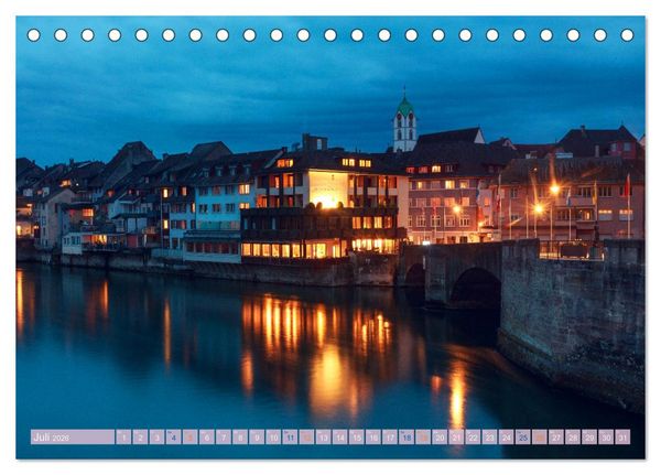 Produktbild: Rheinfelden bei Nacht (Tischkalender 2026 DIN A5 quer), CALVENDO Monatskalender