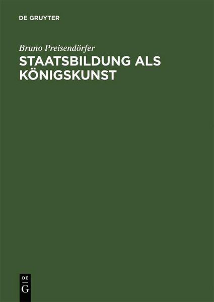 Produktbild: Staatsbildung als K&ouml;nigskunst