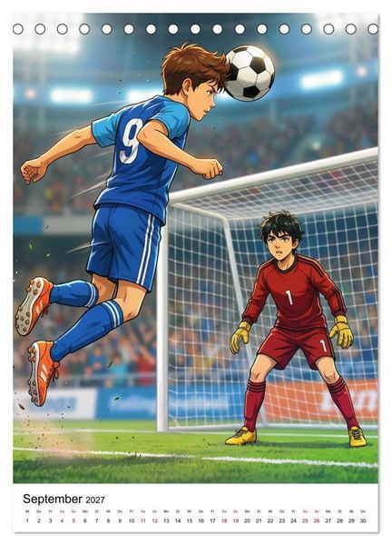 Produktbild: Level Up &ndash; Fu&szlig;ballhelden (Tischkalender 2027 DIN A5 hoch), CALVENDO Monatskalender