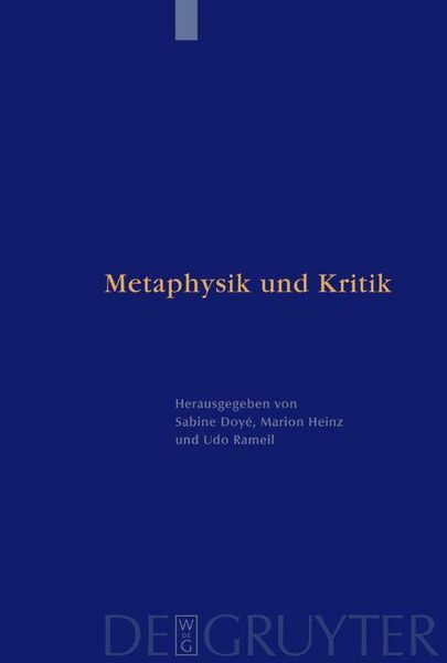 Produktbild: Metaphysik und Kritik