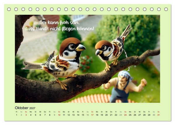 Produktbild: Kesse Spatzen (Tischkalender 2027 DIN A5 quer), CALVENDO Monatskalender