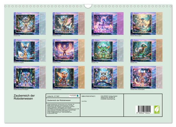 Produktbild: Zauberreich der Roboterwesen (Wandkalender 2026 DIN A3 quer), CALVENDO Monatskalender