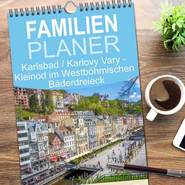 Produktbild: Familienplaner 2026 - Karlsbad / Karlovy Vary - Kleinod im Westb&ouml;hmischen B&auml;derdreieck mit 5 Spalten (Wandkalender, 21 x 45 cm) CALVENDO