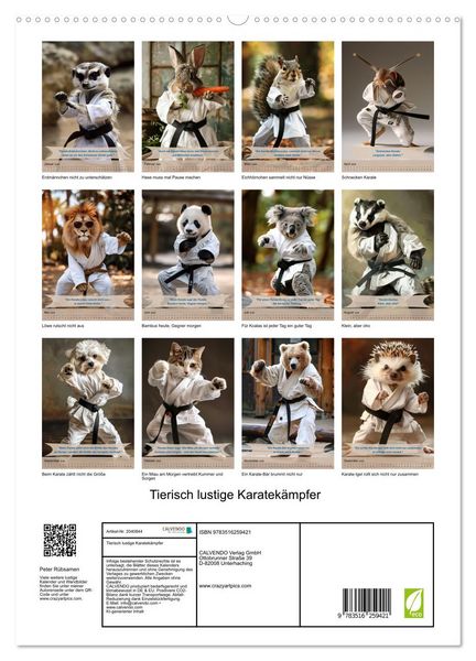 Produktbild: Tierisch lustige Karatek&auml;mpfer (hochwertiger Premium Wandkalender 2026 DIN A2 hoch), Kunstdruck in Hochglanz