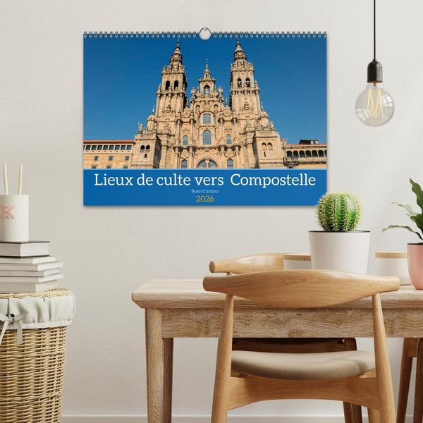 Produktbild: Lieux de culte vers Compostelle (Calendrier mural 2026 DIN A3 vertical), CALVENDO calendrier mensuel