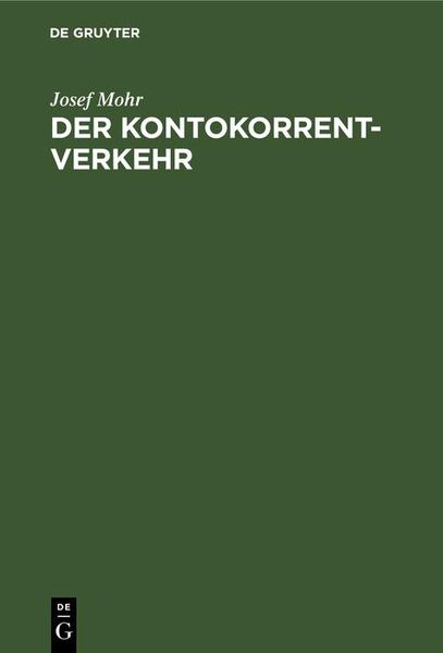 Produktbild: Der Kontokorrentverkehr