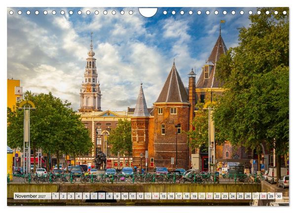 Produktbild: Ein Blick auf Amsterdam in Farbe (Wandkalender 2027 DIN A4 quer), CALVENDO Monatskalender