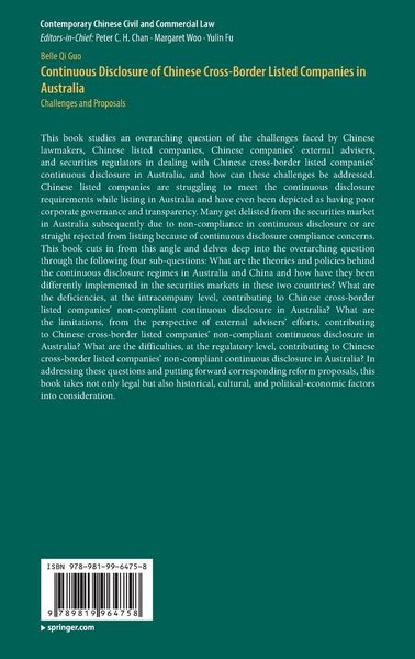 Produktbild: Continuous Disclosure of Chinese Cross-Border Listed Companies in Australia