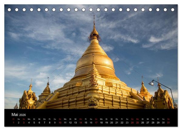 Produktbild: Myanmar 2026 (Tischkalender 2026 DIN A5 quer), CALVENDO Monatskalender