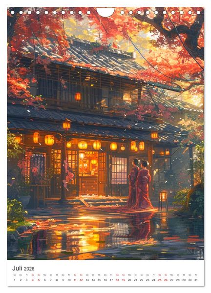 Produktbild: Japan. Impressionen im Aquarell-Stil (Wandkalender 2026 DIN A4 hoch), CALVENDO Monatskalender