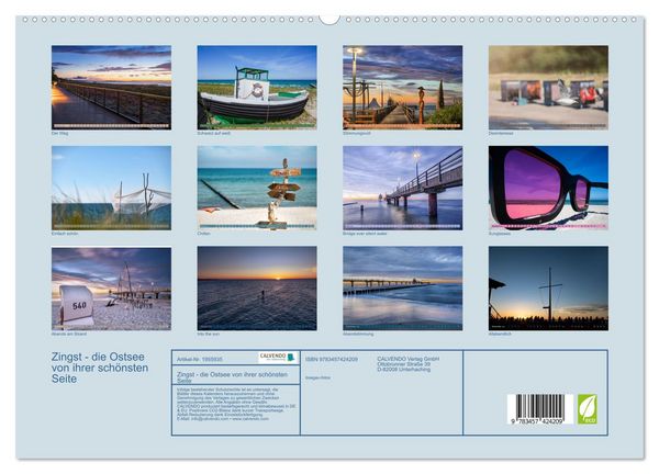 Produktbild: Zingst - die Ostsee von ihrer sch&ouml;nsten Seite (hochwertiger Premium Wandkalender 2026 DIN A2 quer), Kunstdruck in Hochglanz