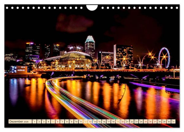 Produktbild: Metropolen der Welt - Skylines in der Nacht (Wandkalender 2026 DIN A4 quer), CALVENDO Monatskalender