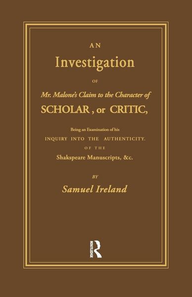 Produktbild: Investigation into Mr. Malone's Claim to Charter of Scholar