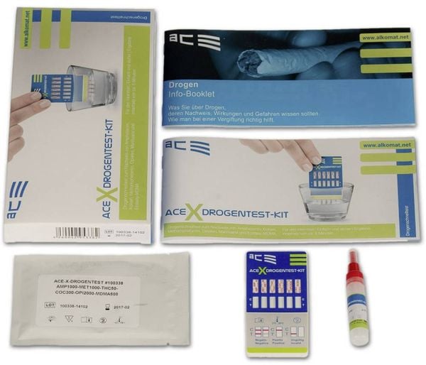 ACE Kit X 100338 Drogentest-Kit Urintest, Wischtest Prüfbare Drogen=Amphetamine, MDMA, Methamphetamine, Opiate