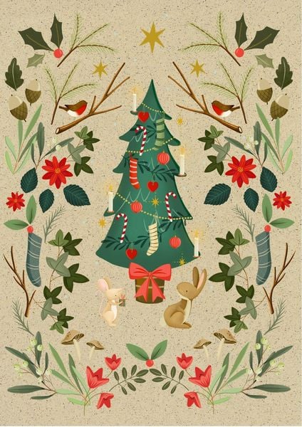 Produktbild: A5-Graspapier-Adventskalender &ndash; Weihnachtszauber