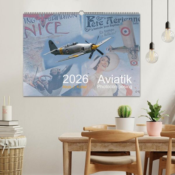Produktbild: Aviatik Photocomposing 2026 (Wandkalender 2026 DIN A2 quer), CALVENDO Monatskalender