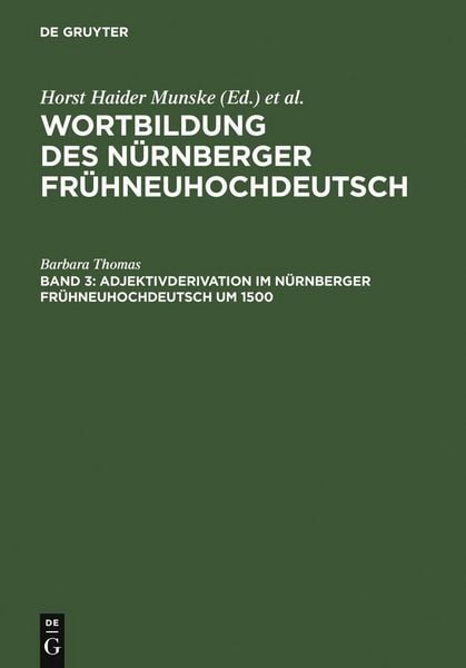 Produktbild: Adjektivderivation im N&uuml;rnberger Fr&uuml;hneuhochdeutsch um 1500